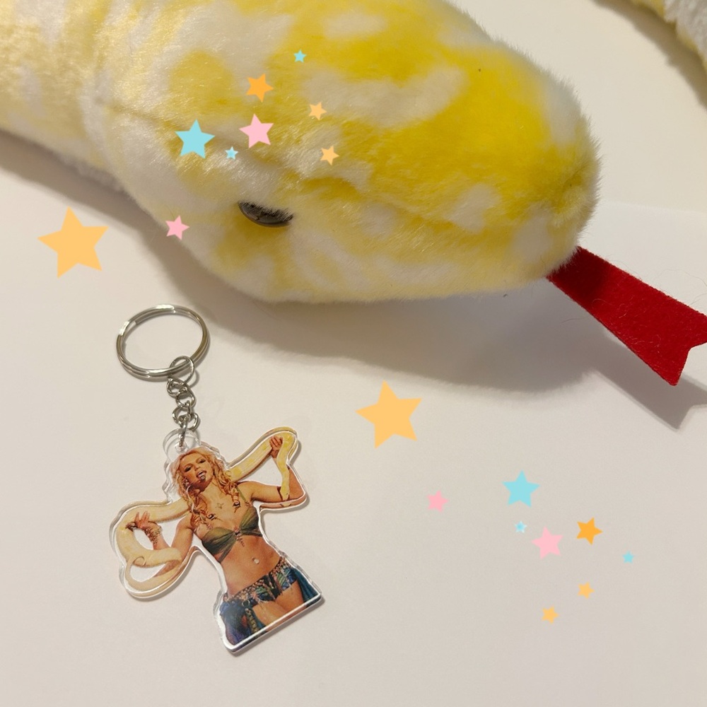Y2K Britney and Banana Keychain